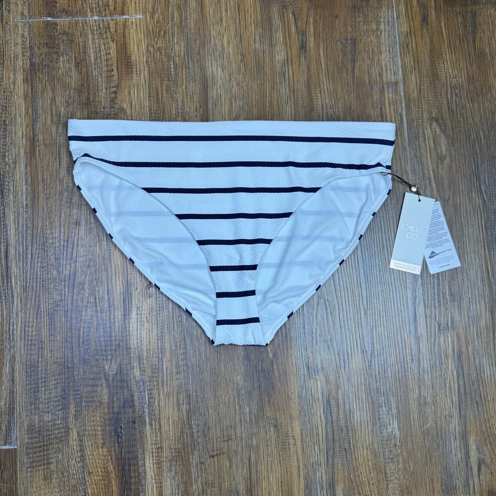 Calia Core Mid Rise bottom XL White Blue Stripe horizontal stripe textured
